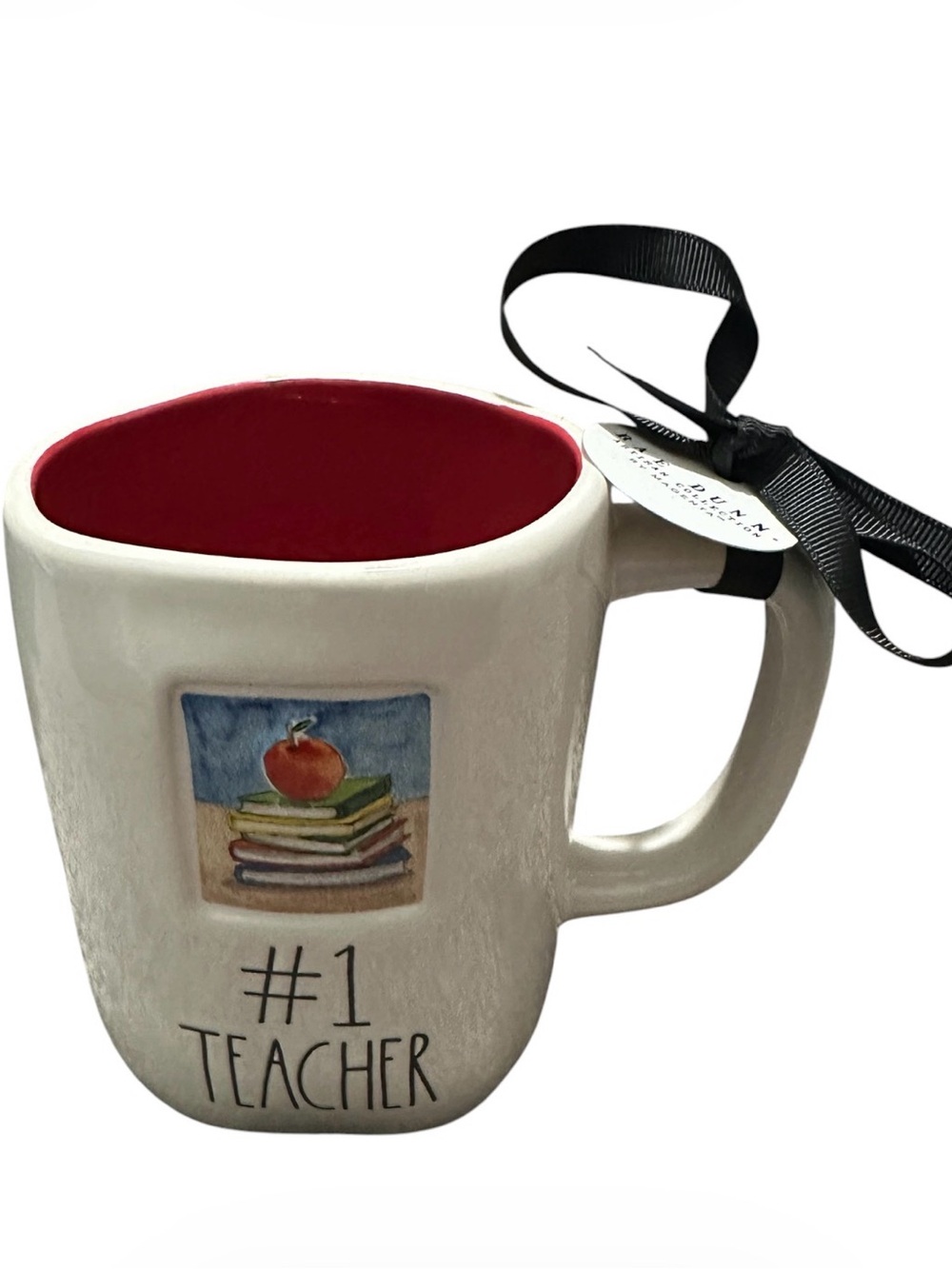 Rae Dun # 1 Teacher Ceramic Mug with Red Interior - Picture 2 of 5
